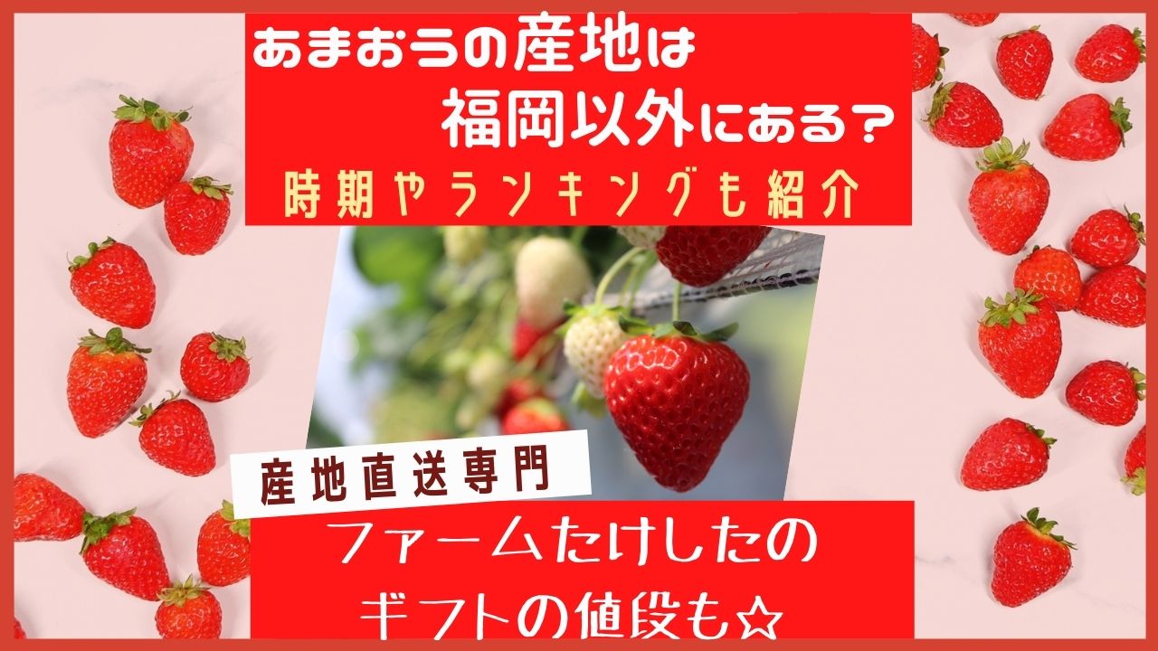 あまおうの産地は福岡以外にある 時期やランキングを紹介 産地直送専門のファームたけしたのギフトの値段も ある日のベリーファーム