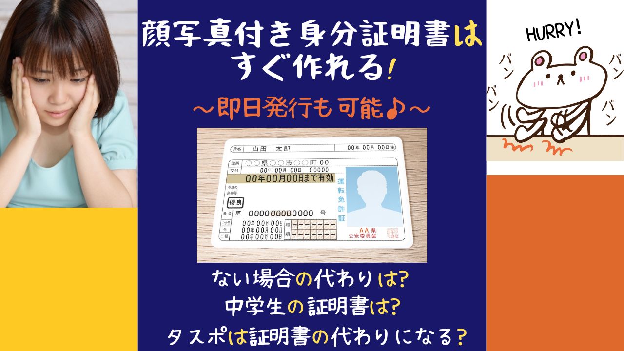 顔写真付き身分証明書はすぐ作れる 即日発行が可能な方法を2つ紹介 代わりや中学生が使える証明書も解説 ある日のベリーファーム